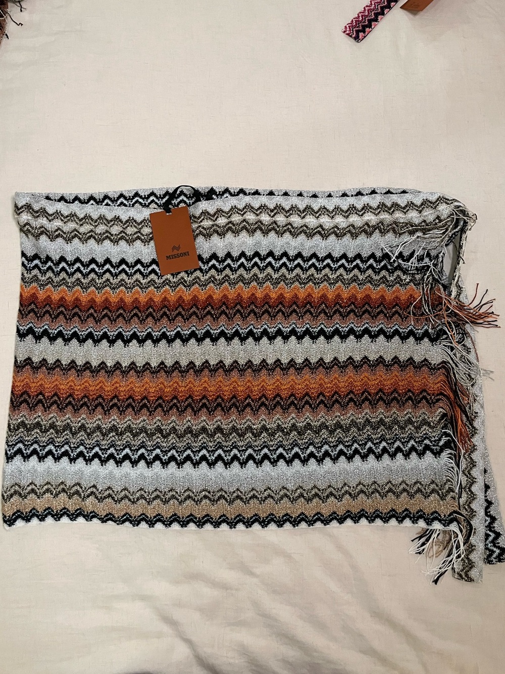 FLASHSALE 💫 Missoni Chevron Swimwear Pareo Sarong Orange, Black & Cream